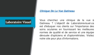 Clinique d'optométrie de Gatineau Laboratoirevisuel.ca