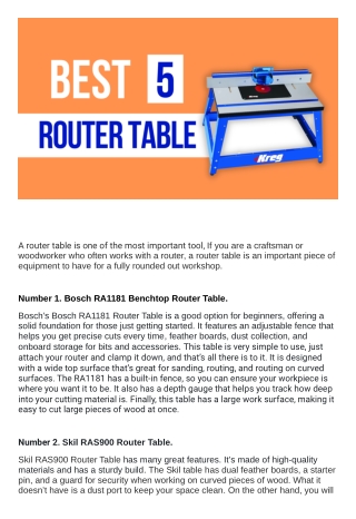 Best Router Table (Top 5 Picks)