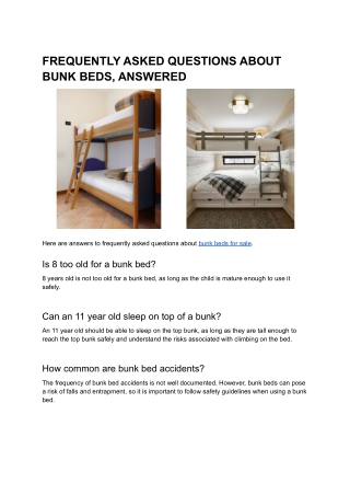 FREQUENTLY ASKED QUESTIONS ABOUT BUNK BEDS, ANSWERED