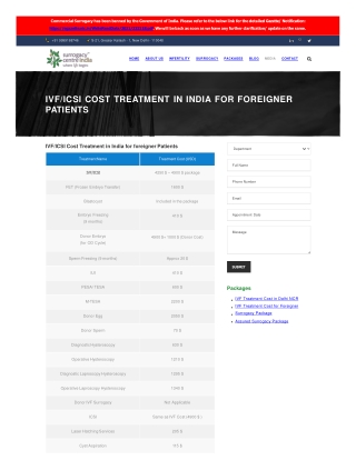 IVF & ICSI Cost Treatment in India for Foreigner Patients