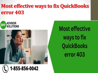 Most effective ways to fix QuickBooks error 403