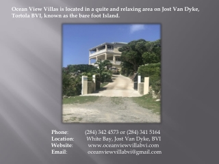 ocean view villas for rent bvi