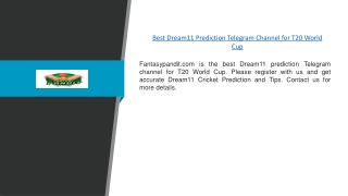 Best Dream11 Prediction Telegram Channel for T20 World Cup | Fantasypandit.com