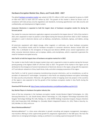 Hardware Encryption Market