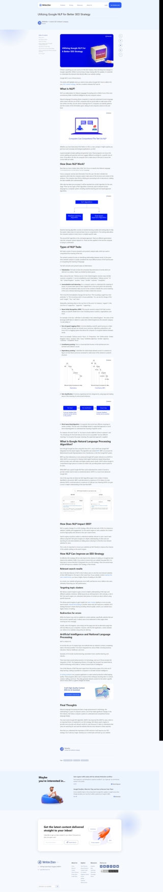 WriterZen - Utilizing Google NLP for Better SEO Strategy