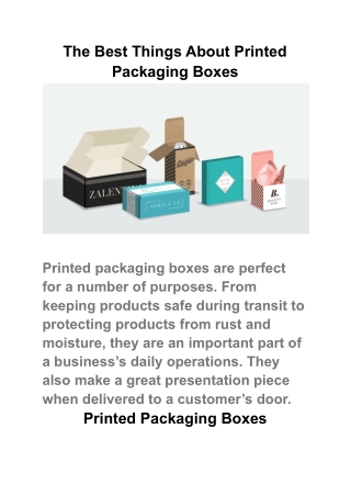 The Best Things About Printed Packaging Boxes