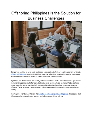Offshoring Philippines is the Solution for Business Challenges.docx