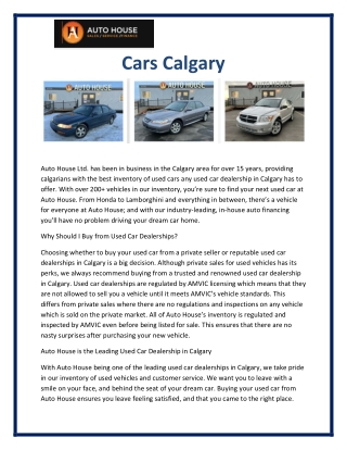 Cars calgary