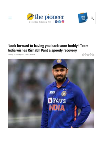 'Look forward to having you back soon buddy' Team India wishes Rishabh Pant a speedy recovery