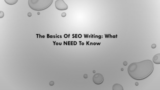 The Basics Of SEO Writing: What You NEED To Know