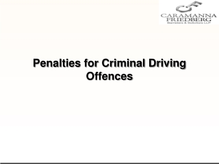 Penalties for Criminal Driving Offences