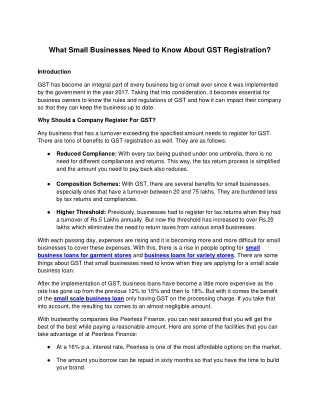 What Small Businesses Need to Know About Gst Registration