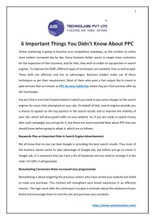 6 Important Things You Didn't Know About PPC