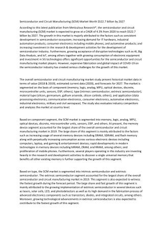 Semiconductor and Circuit Manufacturing