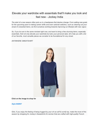 Elevate your wardrobe with essentials that’ll make you look and feel new - Jockey India