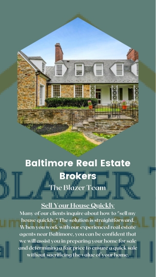 Baltimore Real Estate Brokers Can Help You Get The Best Deal