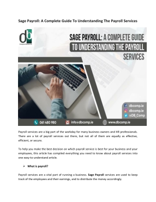Sage Payroll A Complete Guide To Understanding The Payroll Services