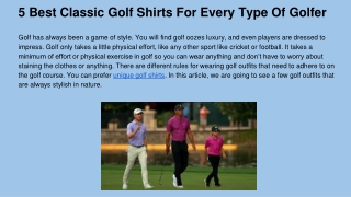 5 Best Classic Golf Shirts For Every Type Of Golfer