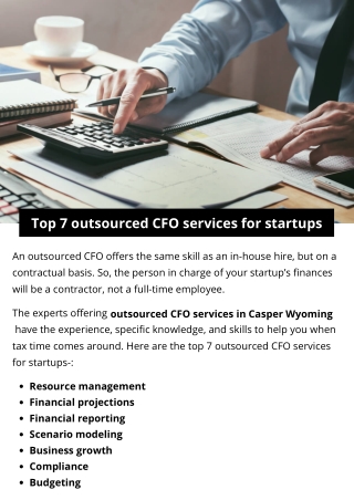 Top 7 outsourced CFO services for startups