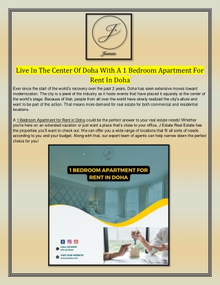 Live In The Center Of Doha With A 1 Bedroom Apartment For Rent In Doha