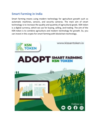 Smart Farming in India