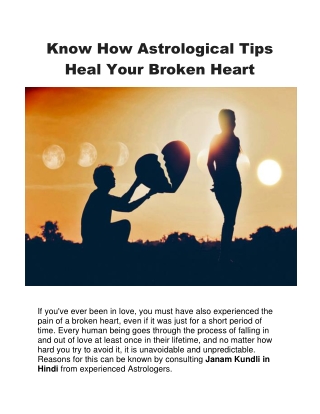 Know How Astrological Tips Heal Your Broken Heart