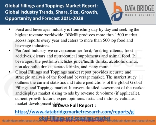 Fillings and Toppings Market- FOOD & BEVERAGES