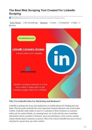 1The Best Web Scraping Tool Created For LinkedIn Scraping