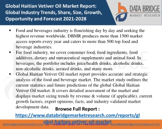 Haitian Vetiver Oil Market- FOOD & BEVERAGES