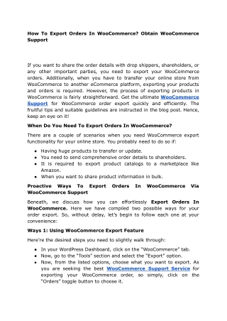How To Export Orders In WooCommerce_ Obtain WooCommerce Support