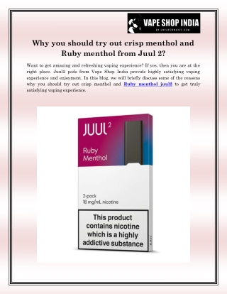 Ruby menthol juul 2