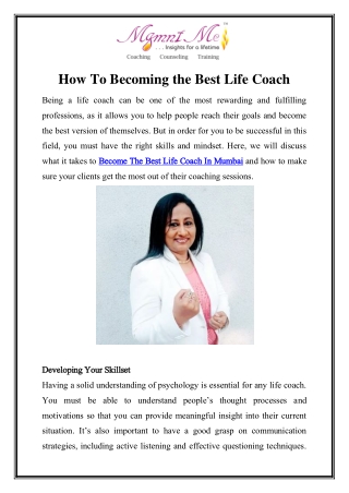 Become The Best Life Coach In Mumbai	Call-7428590012