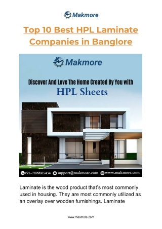 Top 10 Best HPL Laminate Companies in Banglore