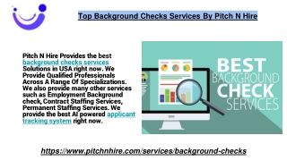 Top Background Checks Services By Pitch N Hire