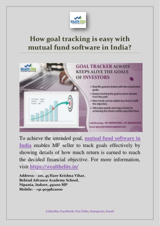 How goal tracking is easy with mutual fund software in India