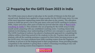 Best GATE coaching in India