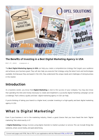 Best Digital Marketing Agency in usa