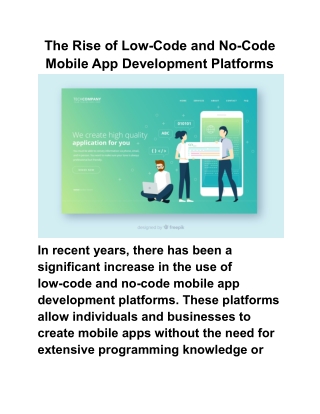 The Rise of Low-Code and No-Code Mobile App Development Platforms