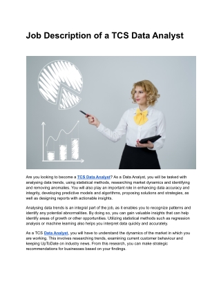 Job Description of a TCS Data Analyst