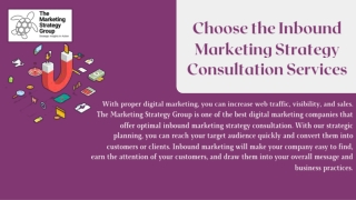 Choose the Inbound Marketing Strategy Consultation Services