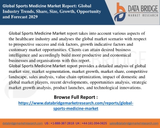 Sports Medicine Market report