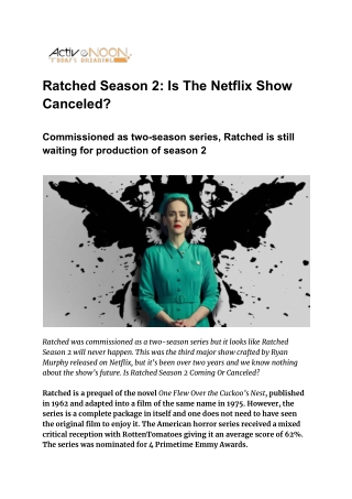 Ratched Season 2: Is The Netflix Show Canceled?