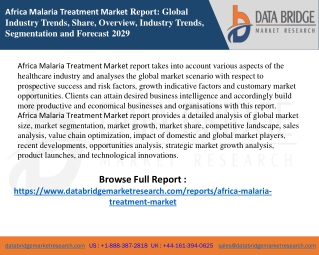Africa Malaria Treatment Market report