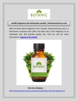 fragrance oil canada | botanicuniverse.com