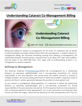 Understanding Cataract Co-Management Billing