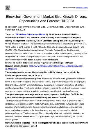Blockchain Government Market Size, Growth Drivers, Opportunities And Forecast
