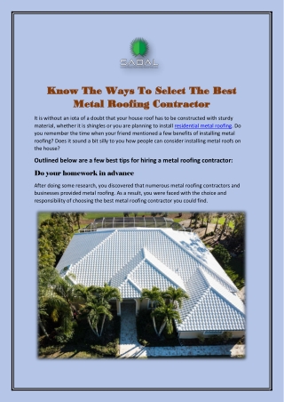 Roofing Company and Contractor in Cape Coral!