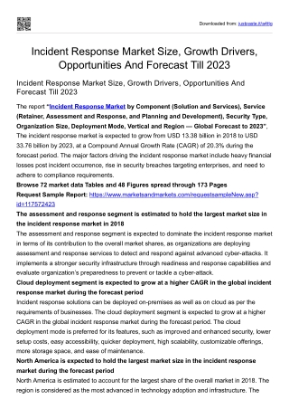 Incident Response Market Size, Growth Drivers, Opportunities And Forecast