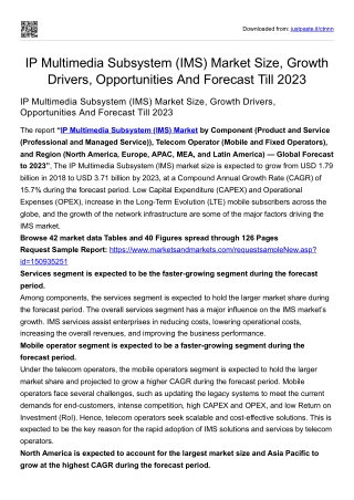 IP Multimedia Subsystem (IMS) Market Size, Growth Drivers, Opportunities