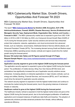 MEA Cybersecurity Market Size, Growth Drivers, Opportunities And Forecast